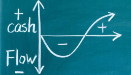 Cash Flow chart on chalkboard